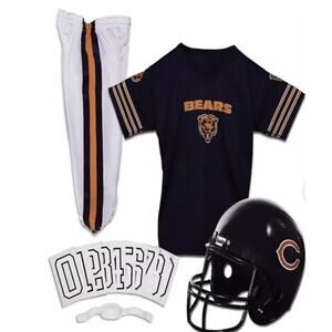 New Chicago Bears Youth NFL Team Football Uniform Set with Helmet Size 6 8 kids
